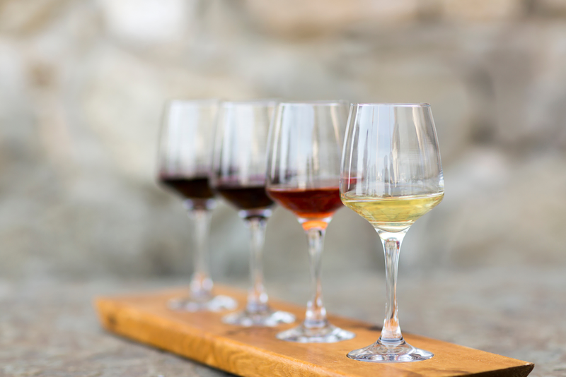 wine glasses with different types of wines featured in azur wines